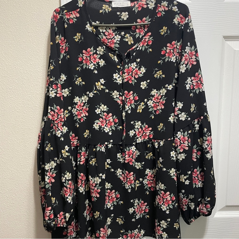Floral poplin top